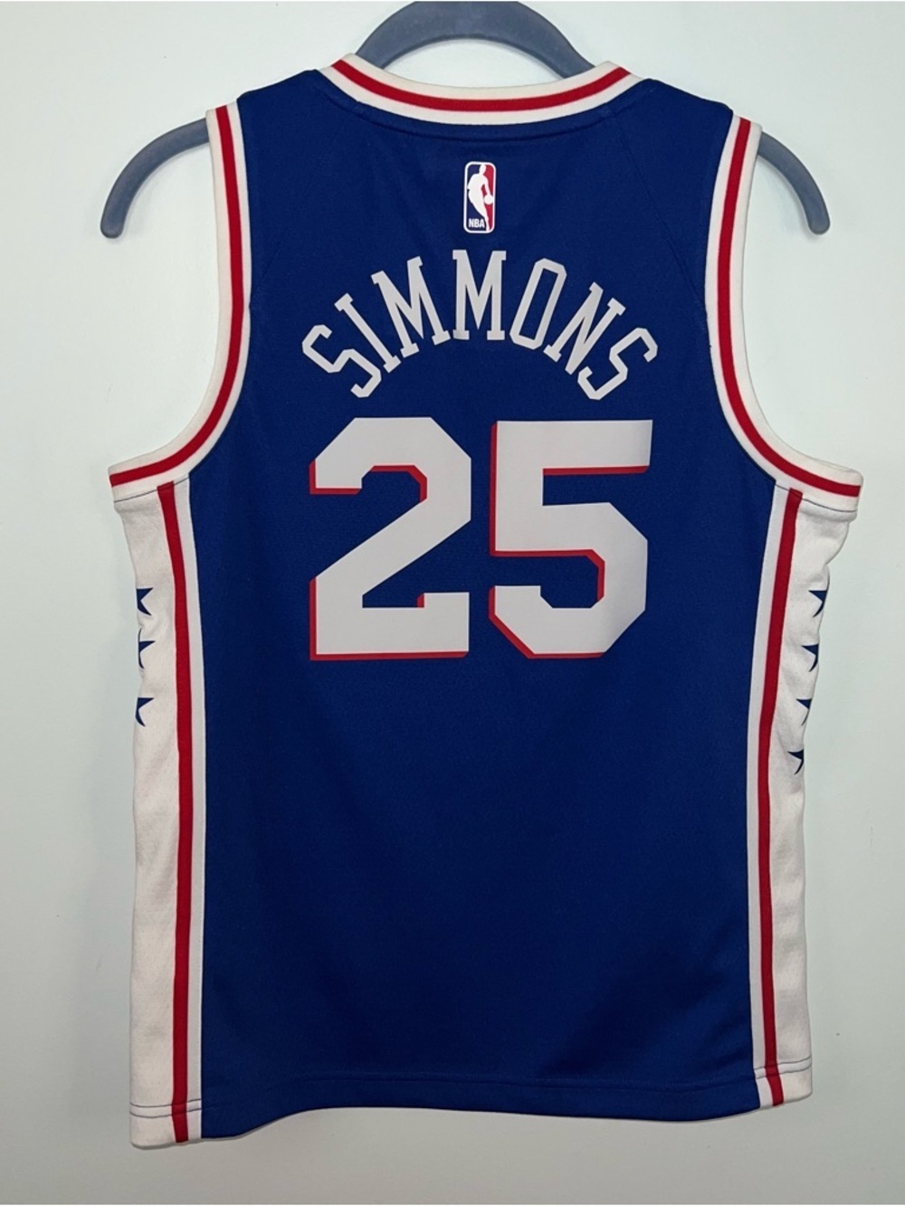 Nike Philadelphia 76ers #25 Basketball Jersey Blue with Red & White Trim Medium - Picture 6 of 14
